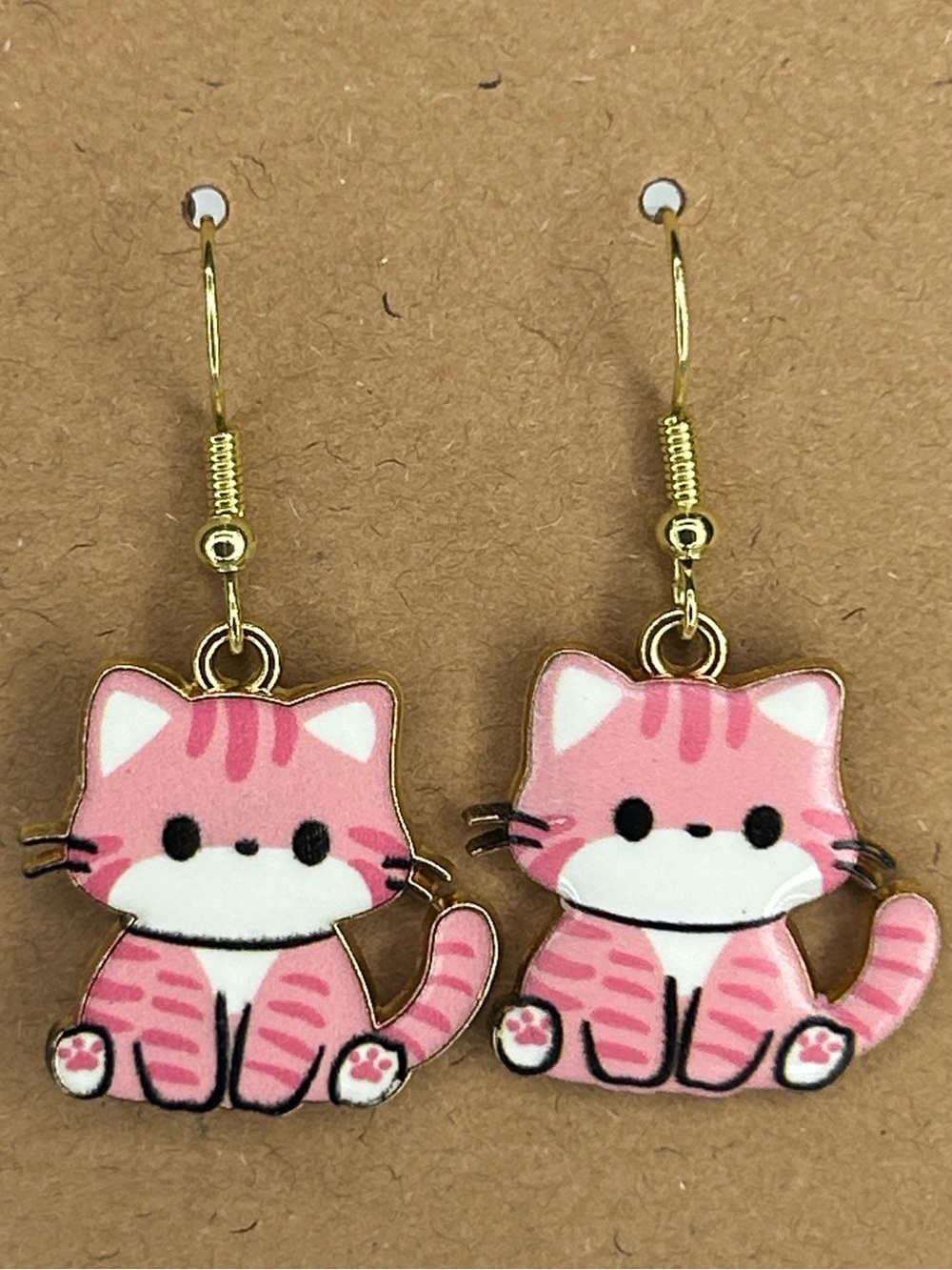 Cute Pink Cat Dangle Earrings Fashion Jewelry
